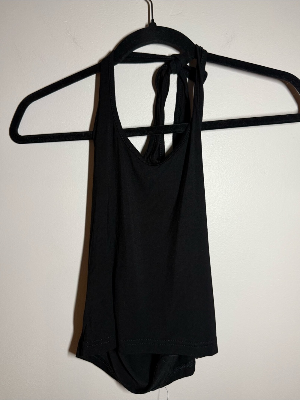 Black Halter Tie Tank Top - Women
